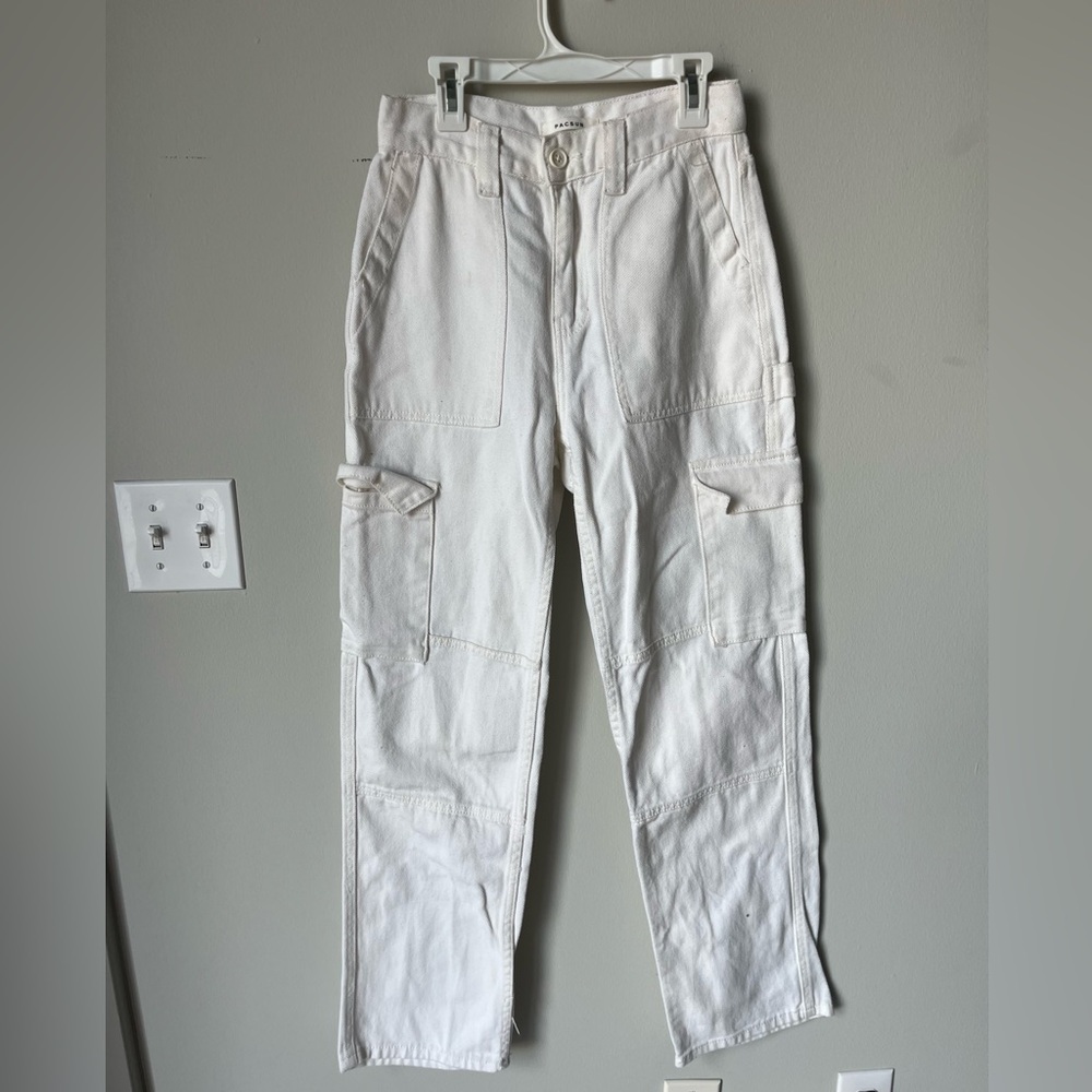 PacSun White Womens Cargo Pants - Utility Pockets